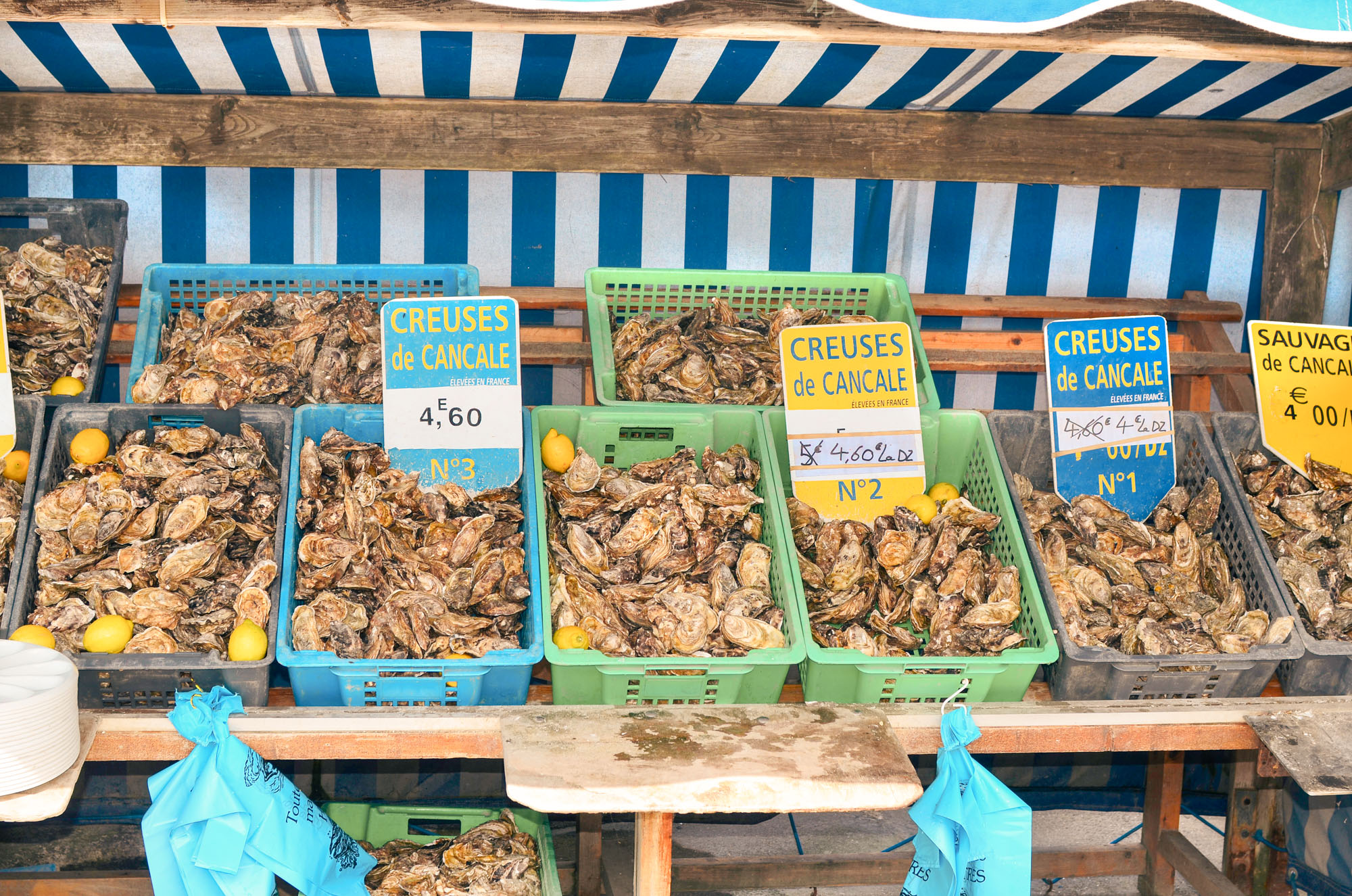 Marché de Ploemeur huîtres
